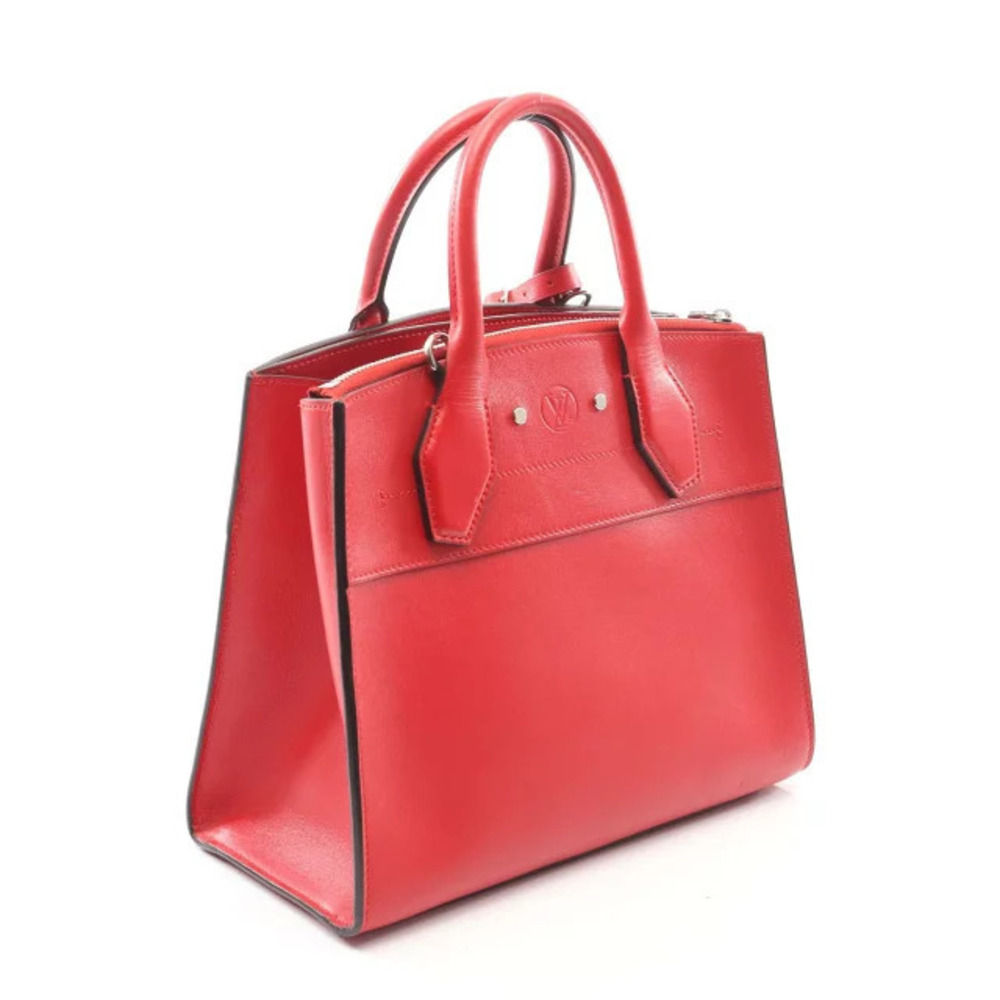Louis Vuitton Steamer Calfskin City Red Leather Cowhide Handbag